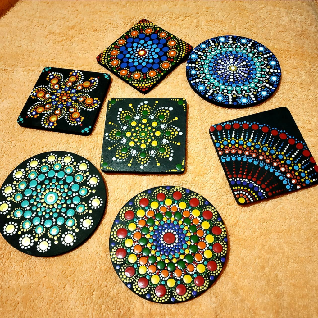 Mandala pattern Tray  Mandala design art, Mandala dots, Dot art painting