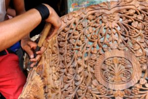 wood carving done by artisan